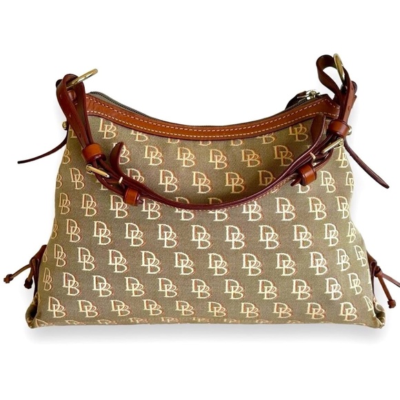 Dooney & Bourke Brown Monogram Hobo Bag and Donney Charm - Picture 4 of 14